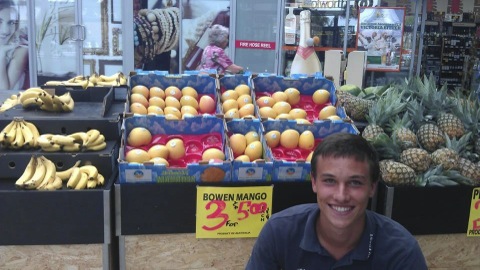 Malte - an ex-worker with the Blue Sky mangos he spotted in NSW